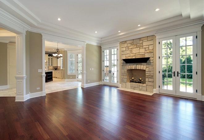 close-up of hand-scraped maple wood floor